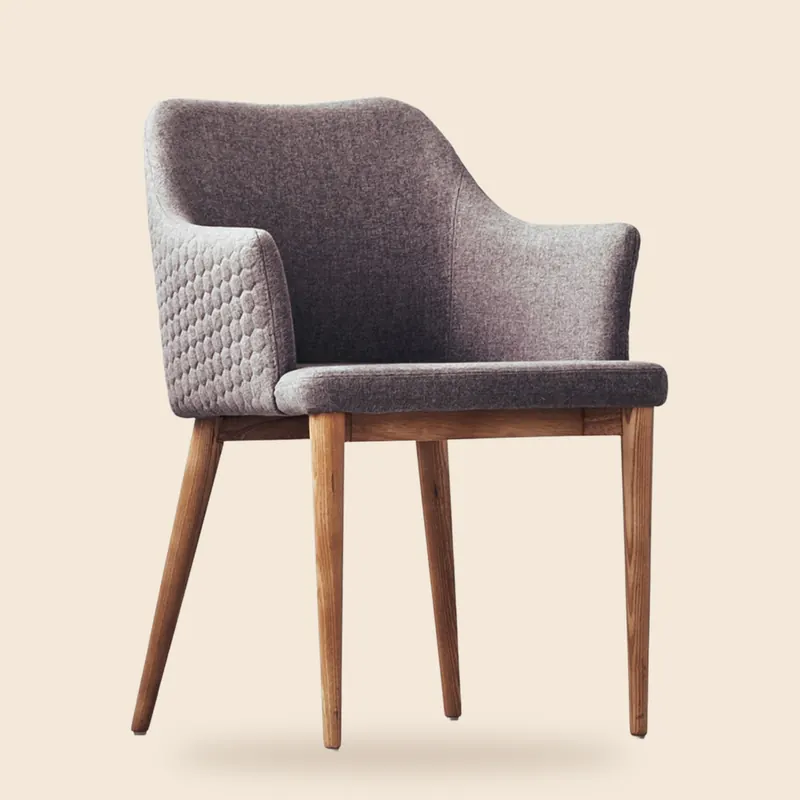 Grey upholstered dining chair