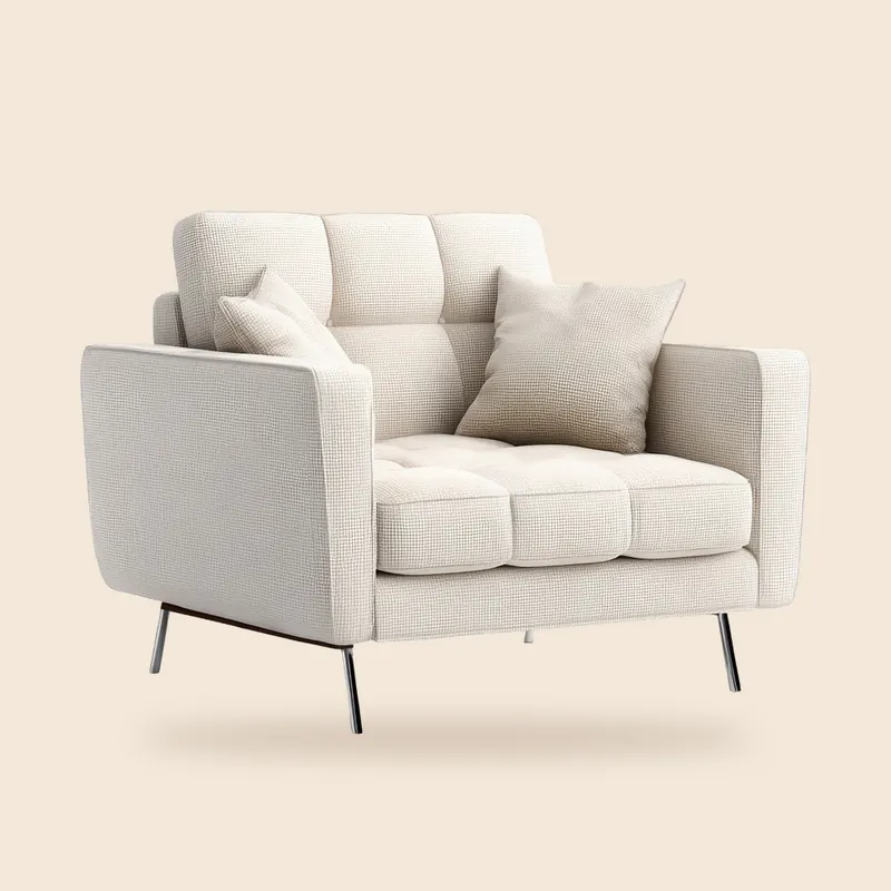 Ivory armchair with cushions