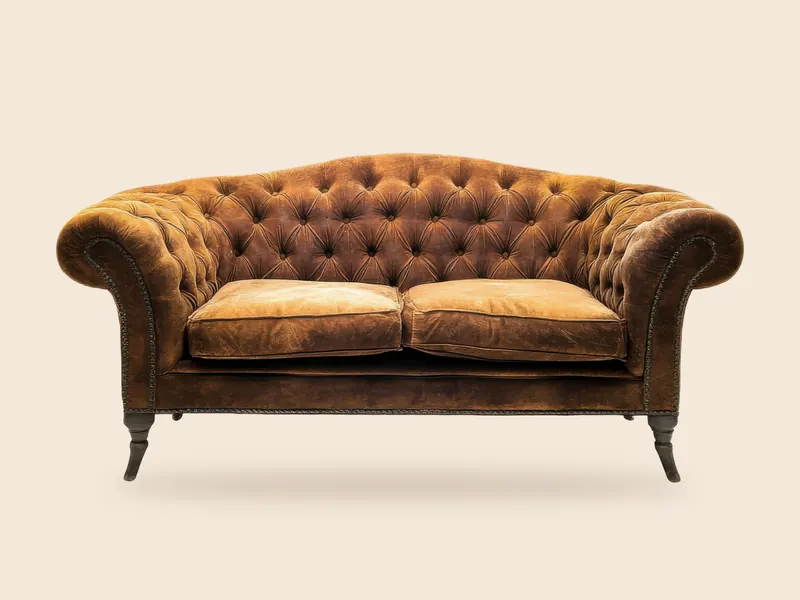 Tan Chesterfield sofa
