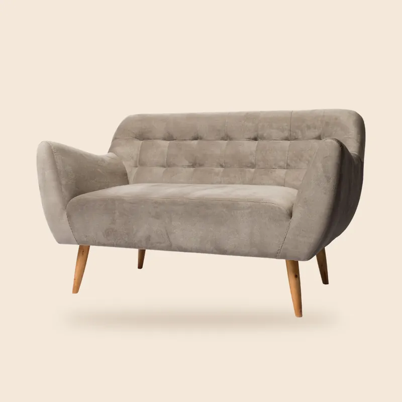 Taupe tufted loveseat