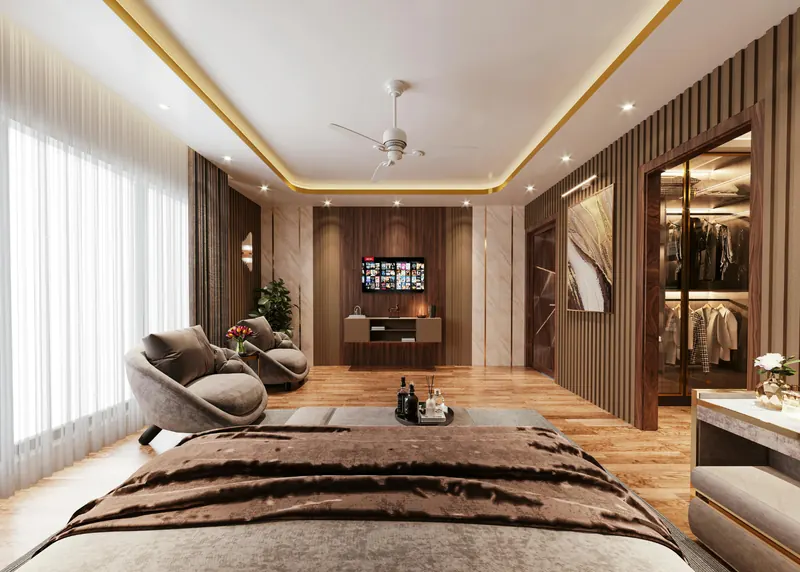 Bedroom with walk-in wardrobe